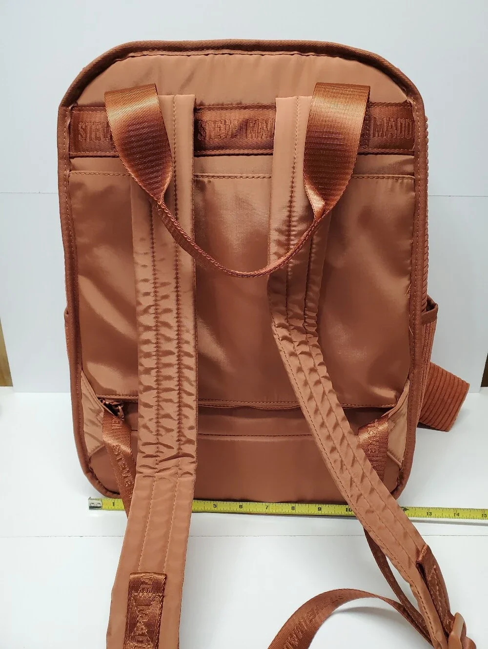 Steve Madden Men's Quilted Copper Backpack with Detachable Pouch
